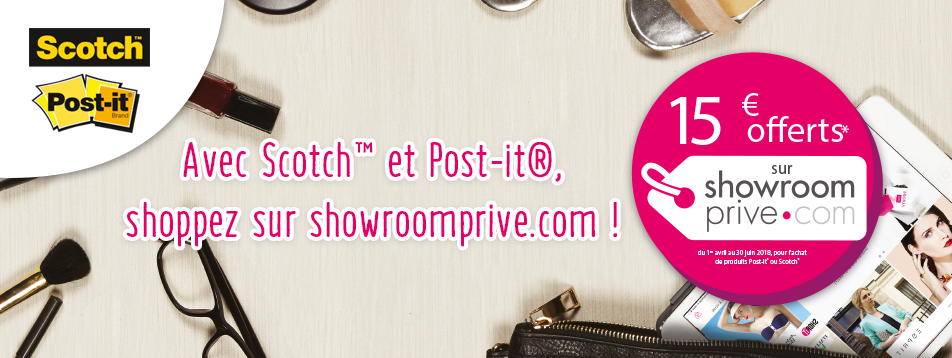 15€ offerts sur Showroomprive.com avec Scotch™ & Post-it®